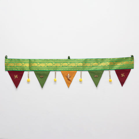 Five-panel colourful fabric toran included in The Colour Box Diwali gift set