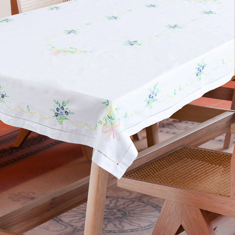 Aster Embroidered Cutwork Table Cloth
