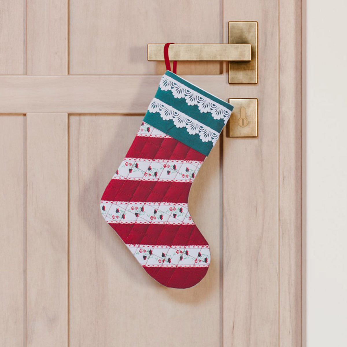 Red & White Stripe Christmas Stocking
