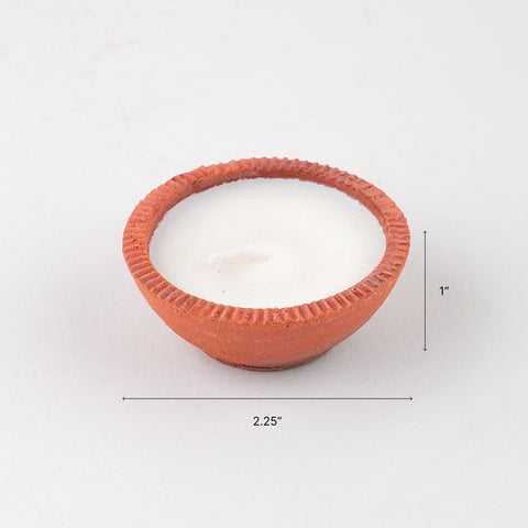 Terracotta Soy Wax Diya Set