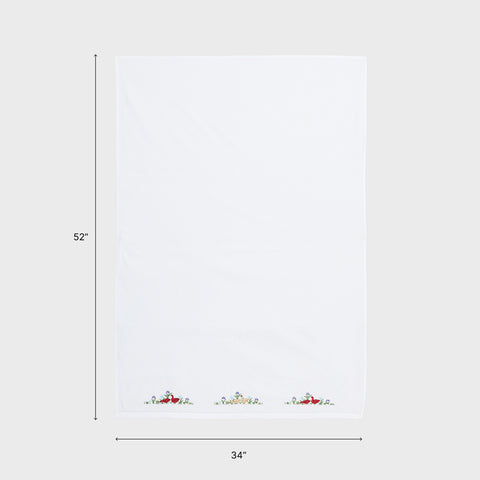 Cotton kids bedsheet showing sheet dimensions of 34 x 52 inches 