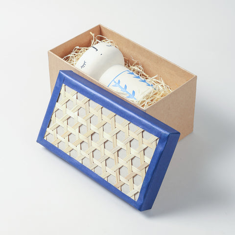 Eco-friendly rectangular bamboo-lid gift box filled with gifts for celebrations, weddings, and special occasions
