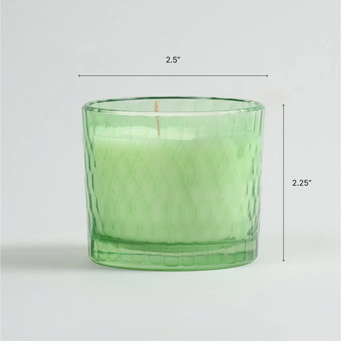90 ml Green Apple scented soy wax candle with dimensions of 2.25 inches x 2.5 inches