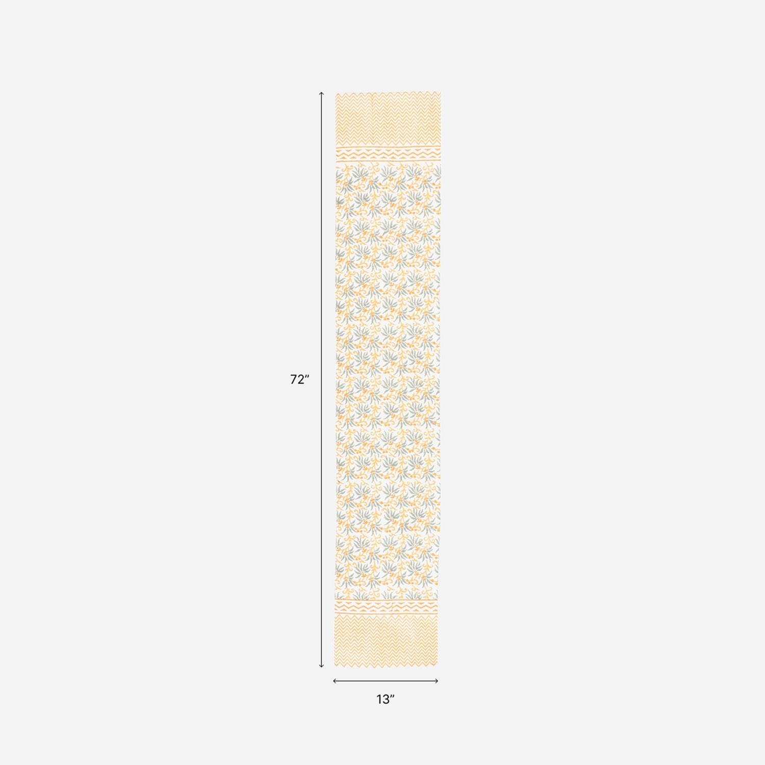 13x72 inch block printed table runner dimensions for four to six seater dining table arrangements