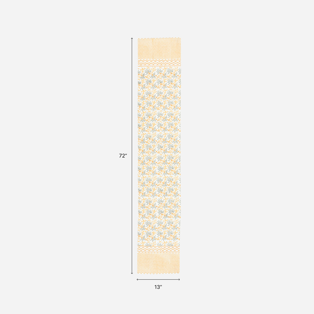 13x72 inch block printed table runner dimensions for four to six seater dining table arrangements