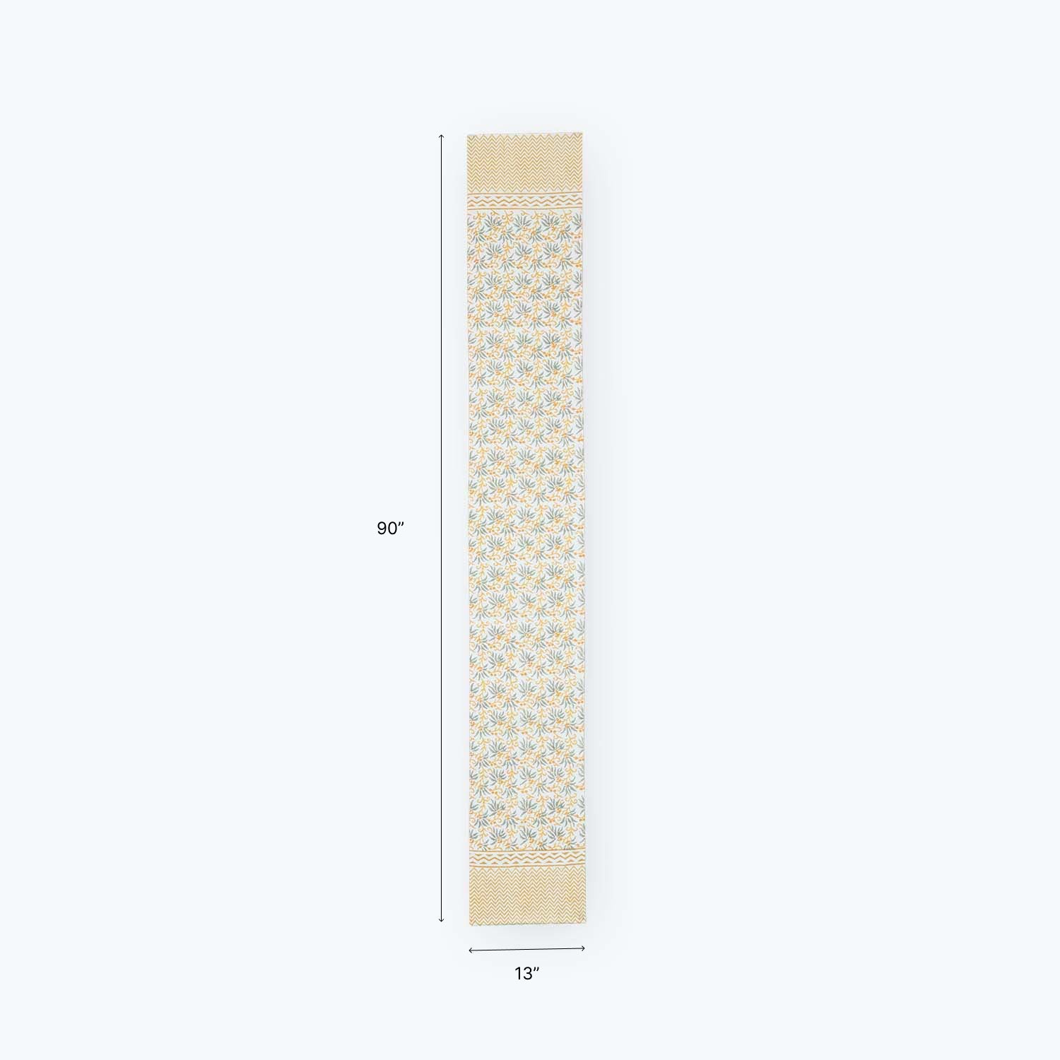 13x90 inch floral cotton table runner dimensions for six to eight seater dining tables