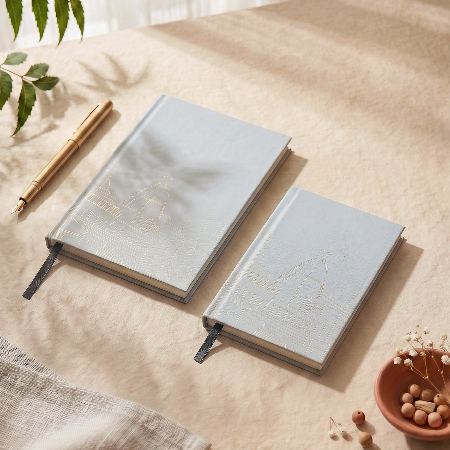 Hardbound handmade journal set for writing, journaling, and creative planning