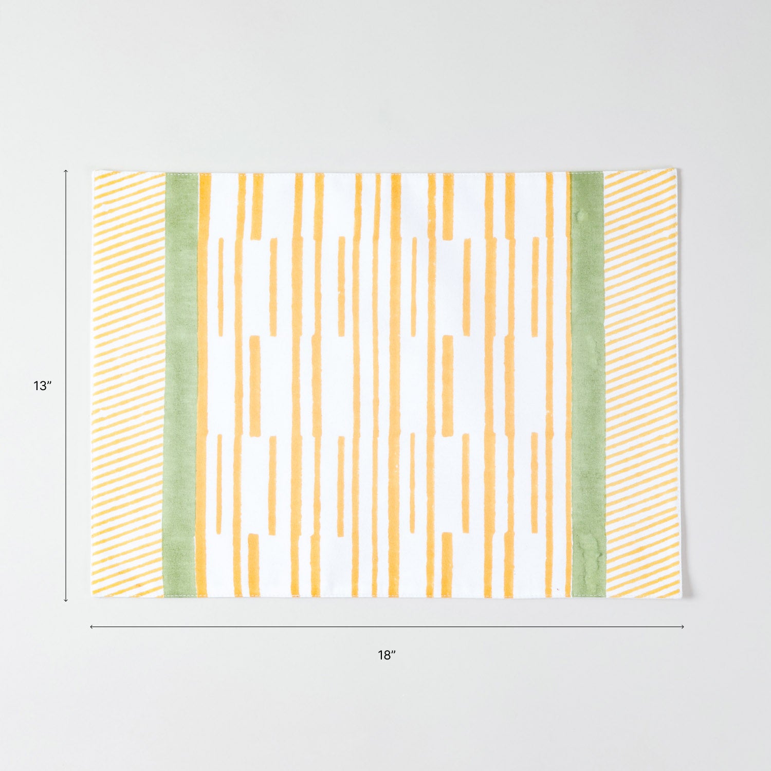 Orange Stripe Block Printed Placemat 13x18 Inches