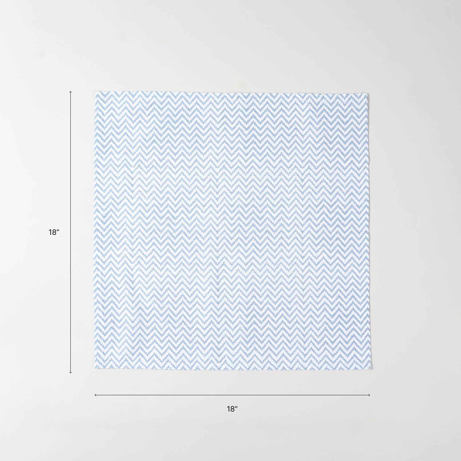 Light Blue Zigzag Block Printed Dinner Napkins 18x18