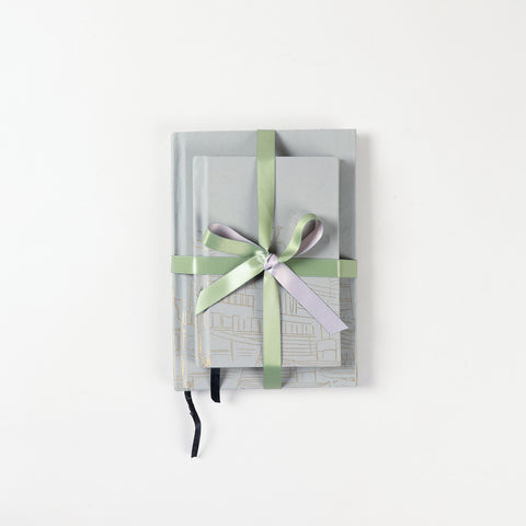 Kashi large and small handmade diary notebook set tied with a ribbon for gifting, office and travel