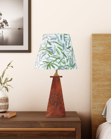 Leaf Hand Block Printed Conical Lampshade - 10x8x6 - Eyaas