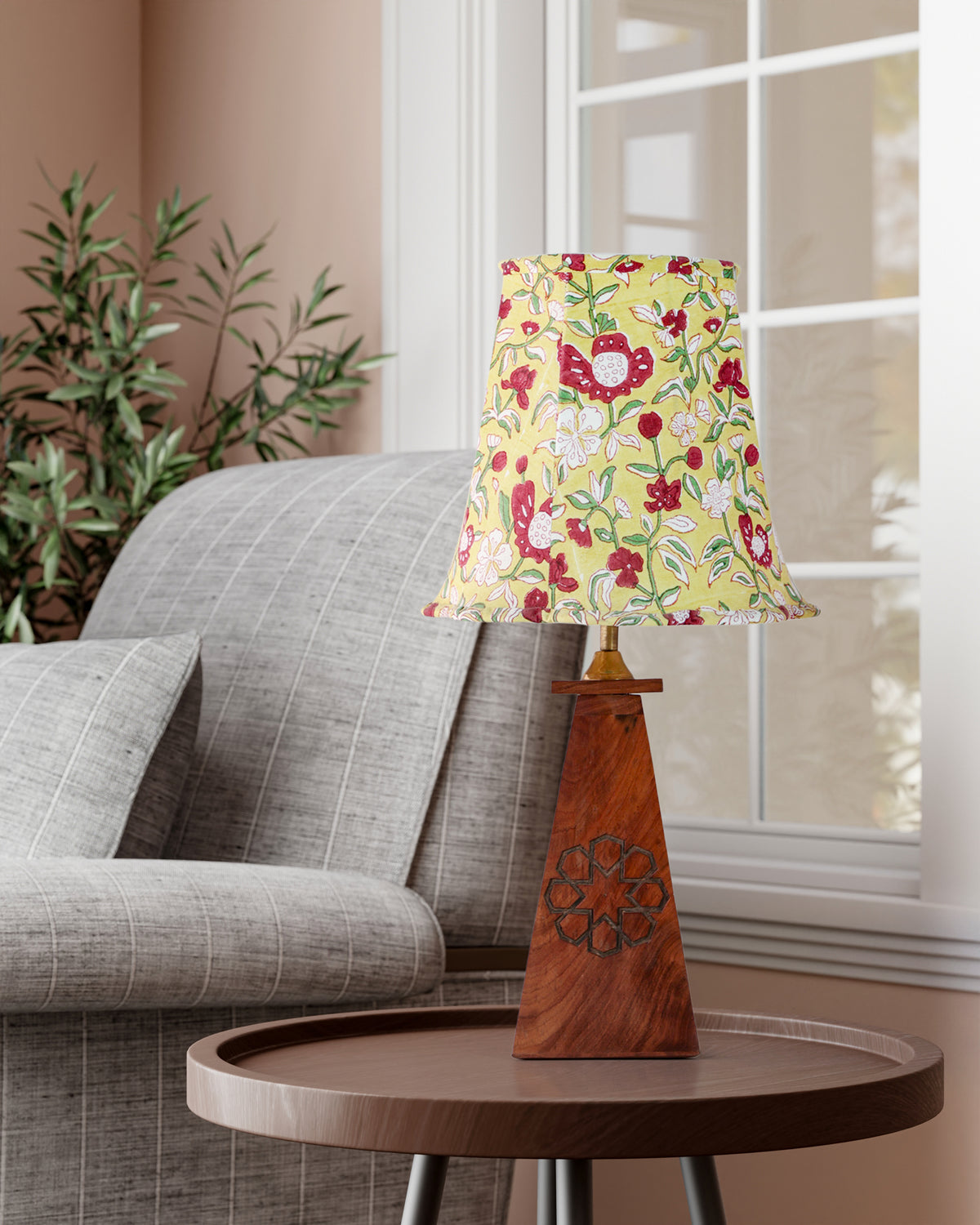 Hand Block Printed Lampshade - 10x9x6