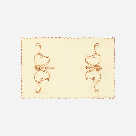 Matching embroidered light brown pillow cover case featuring coordinated handcrafted detailing