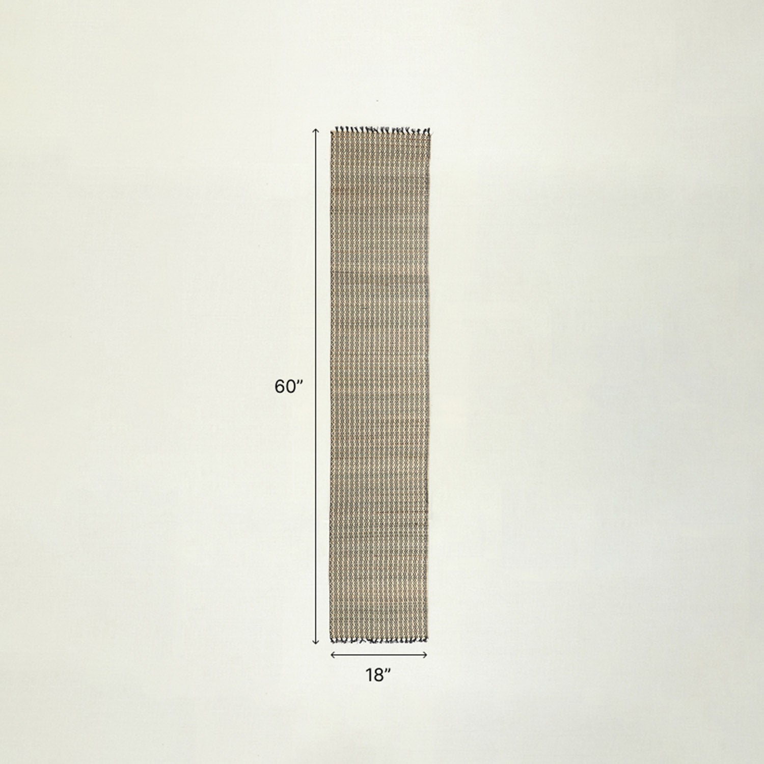 Size chart of Madhurkathi table runner showing dimensions of 12 x 60 inches, suitable for 4 to 6 seater dining tables