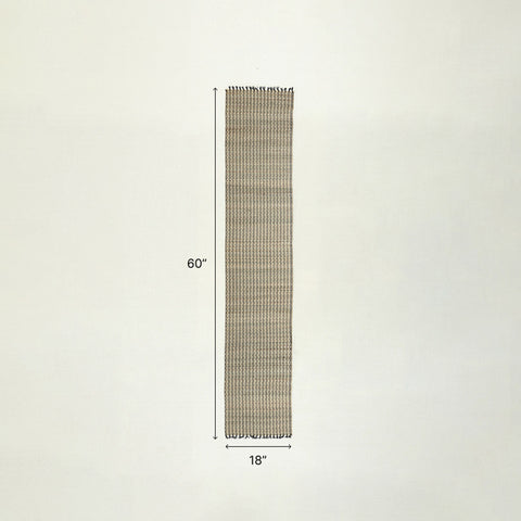Size chart of Madhurkathi table runner showing dimensions of 12 x 60 inches, suitable for 4 to 6 seater dining tables