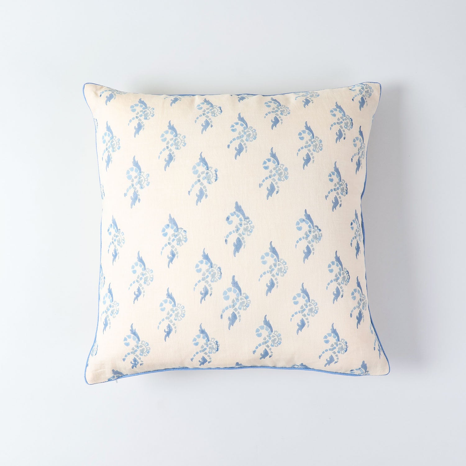 Cotton linen throw pillow cover with swirl-inspired pattern and refined handcrafted finish
