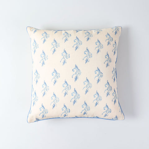 Cotton linen throw pillow cover with swirl-inspired pattern and refined handcrafted finish