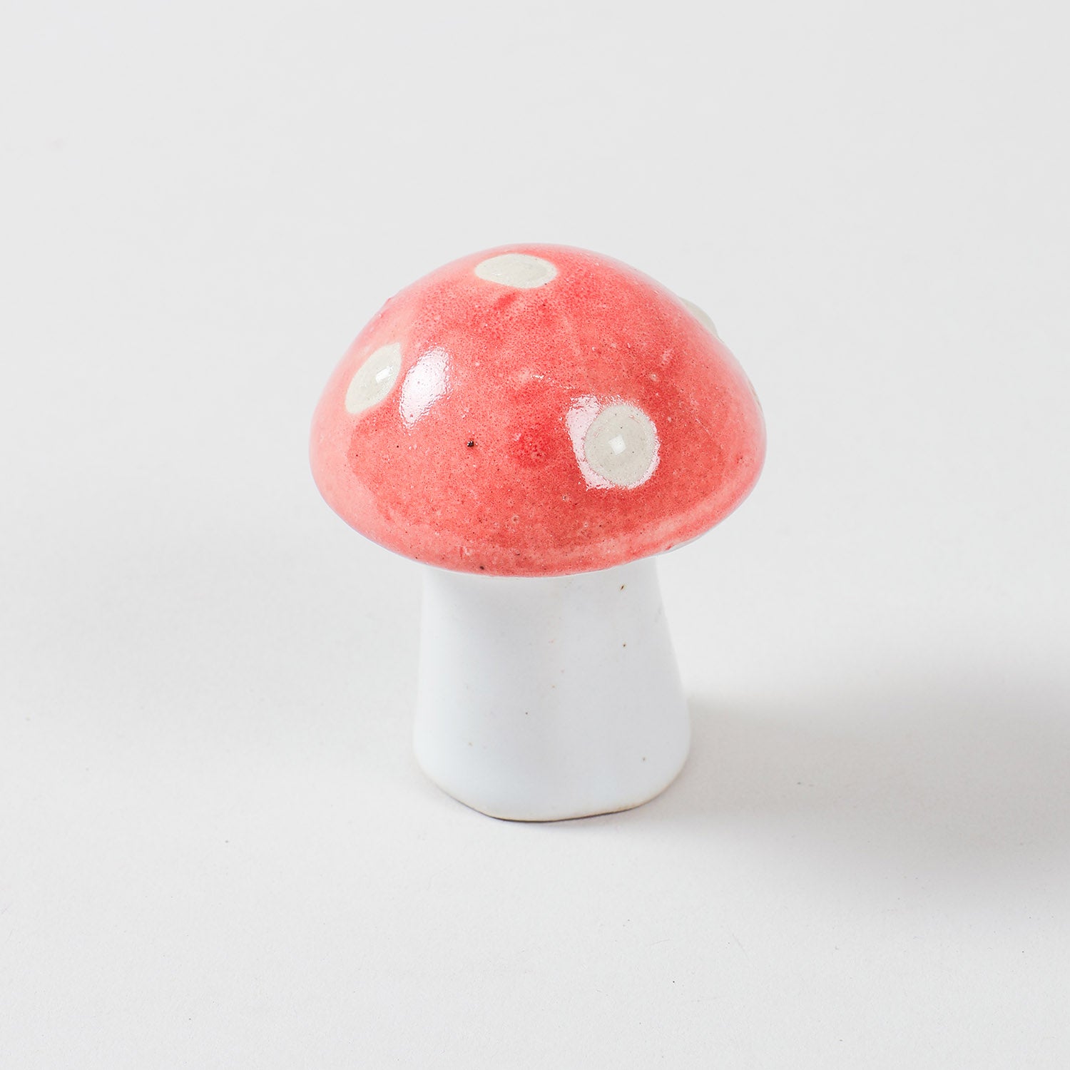 Hand-painted ceramic mushroom miniature for miniature garden decorations, indoor planters, garden decor, and decorative figurine displays