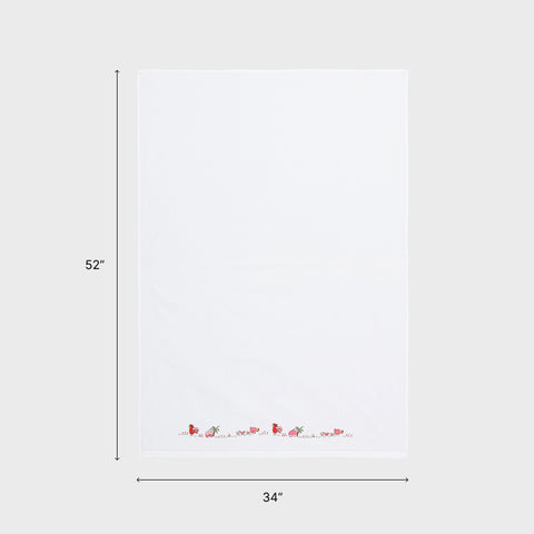 Size of cotton kids bedsheet and pillow cover set showing sheet dimensions of 34 x 52 inches 