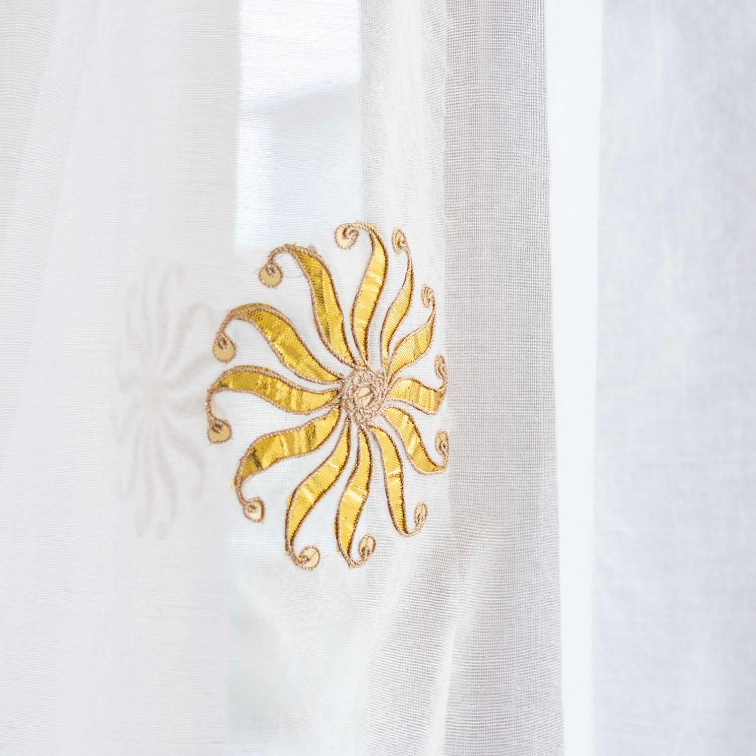 Close-up of lightweight Chanderi cotton silk fabric showing sheer texture and subtle sheen