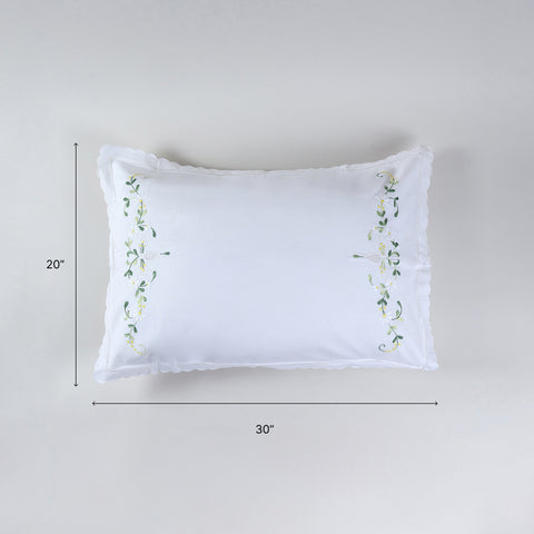 18x27 inch embroidered pillow case size guide with cotton fabric construction and back flap closure