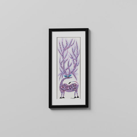 Barasinha Bhil Painting, Purple & Blue - Eyaas