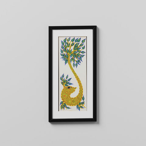 Creature as Guardian of Tree -Bhil Painting - Eyaas
