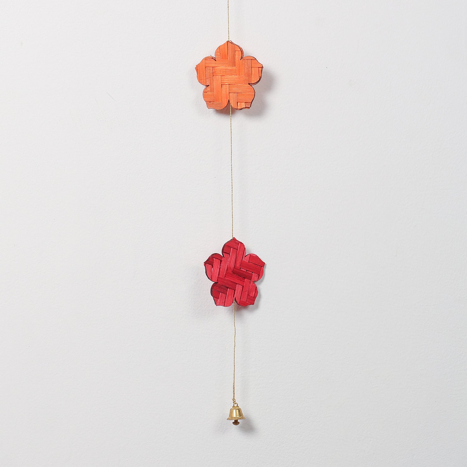 Close-up of flowers woven from natural bamboo