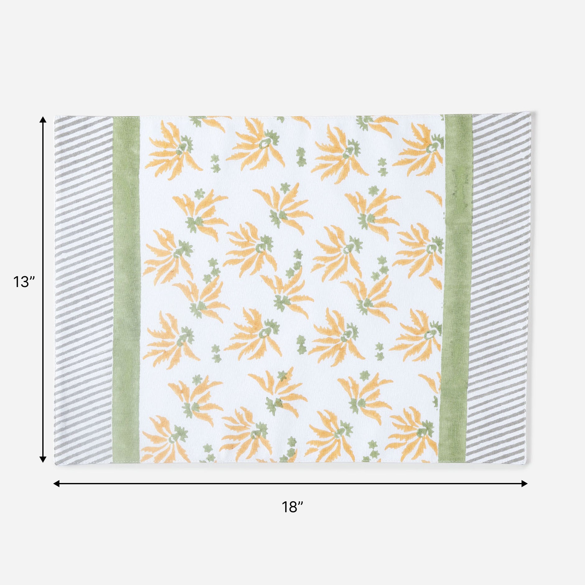 13x18 inch floral cotton placemat dimensions for dining table arrangement and table linen styling