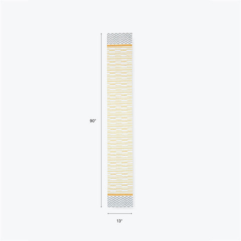 13x90 inch block printed cotton table runner size guide for six to eight seater dining tables