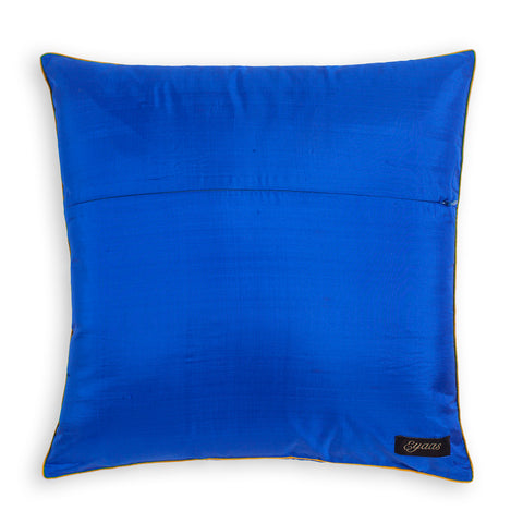 Banarasi Woven Cushion Cover Blue - 16x16"