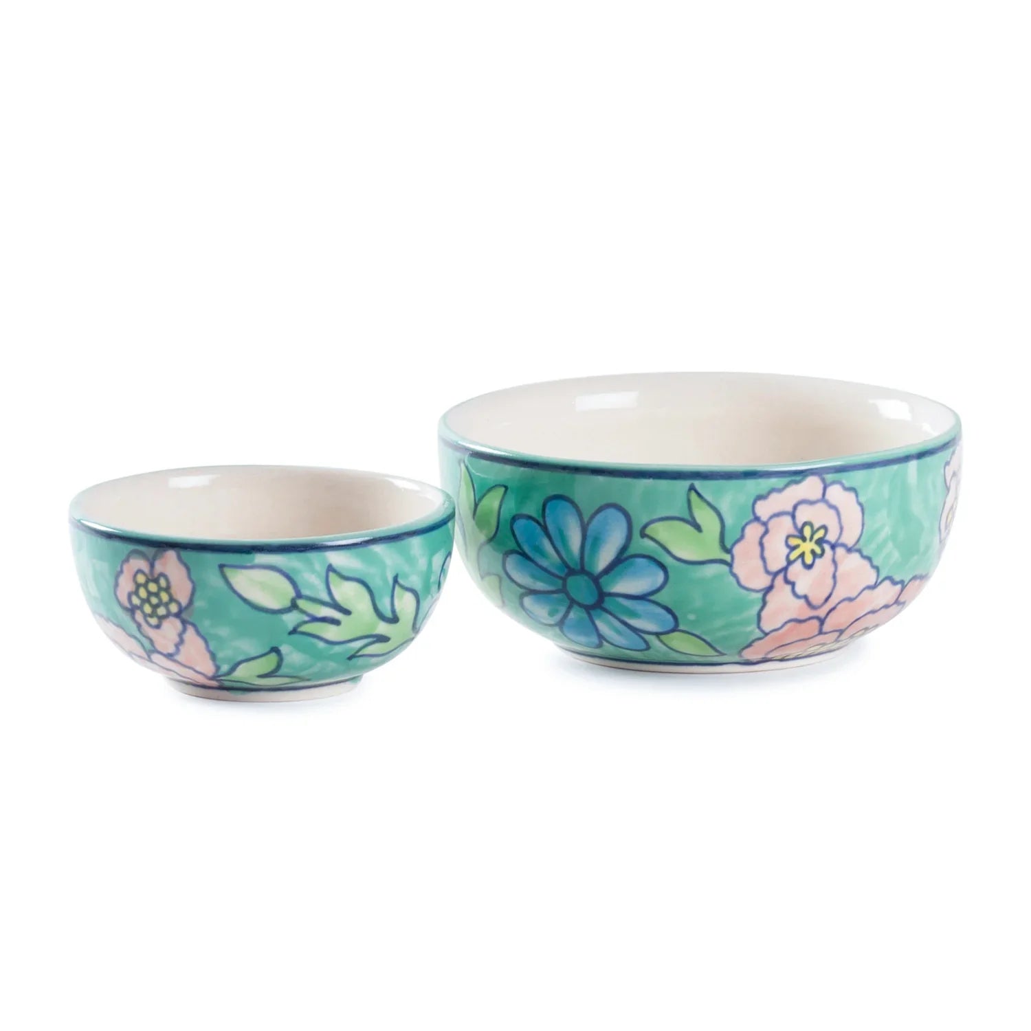 Handpainted Ceramic Katori Set of 2 - 2x4