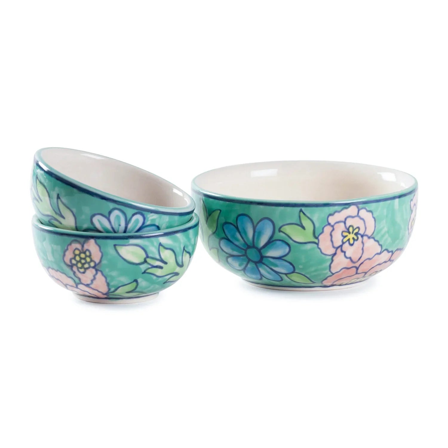 Handpainted Ceramic Katori Set of 2 - 2x4