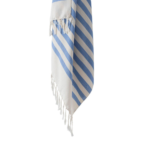 Cotton Beach Towel, Sky Blue Stripes, 40x70 inches - Eyaas