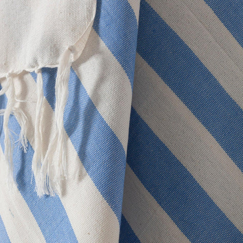 Cotton Beach Towel, Sky Blue Stripes, 40x70 inches - Eyaas