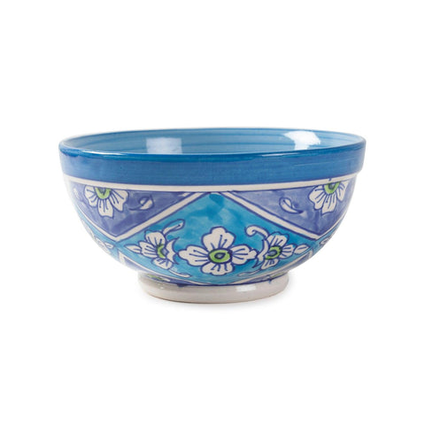 Hand Painted Ceramic Bowl 3x5 Inches, Turquoise - Eyaas