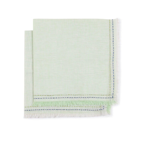 Linen Dinner Napkins - Set of 2 - 18x18, Light Green - Eyaas