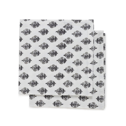 Dinner Napkins, Set of 2, 18x18, Black & White - Eyaas