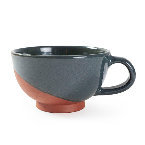 Grey Green Dual Tone Terracotta Cup 3.25" - Eyaas