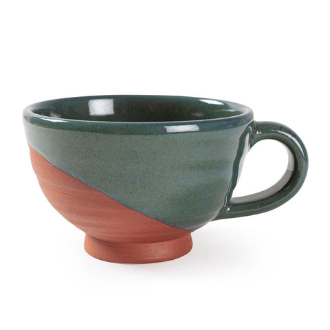 Grey Green Dual Tone Terracotta Cup 3.25" - Eyaas