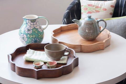 Light Polish Teak WoodServing Tray - Eyaas