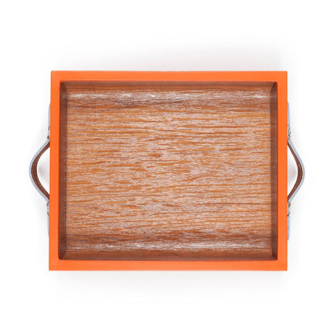 Orange Marandi Wood Tray - 9x11 Inches - Eyaas