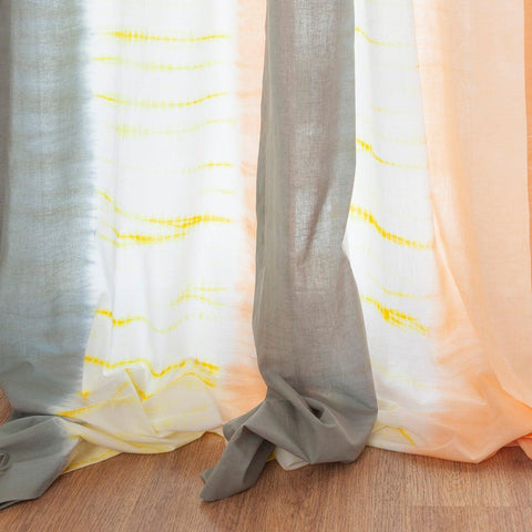 Candy - Tie and Dye Shibori Mulmul Curtains - Eyaas