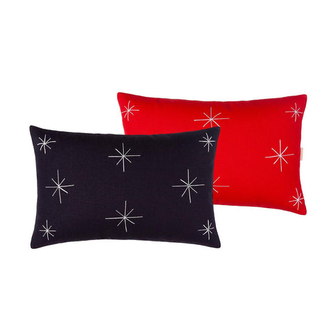 Christmas Cushion Cover Set of 2, 12x18, Navy Blue & Red - Eyaas