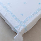 Hand Embroidered Cotton Bed Sheet - 90x108 SINGLE PC