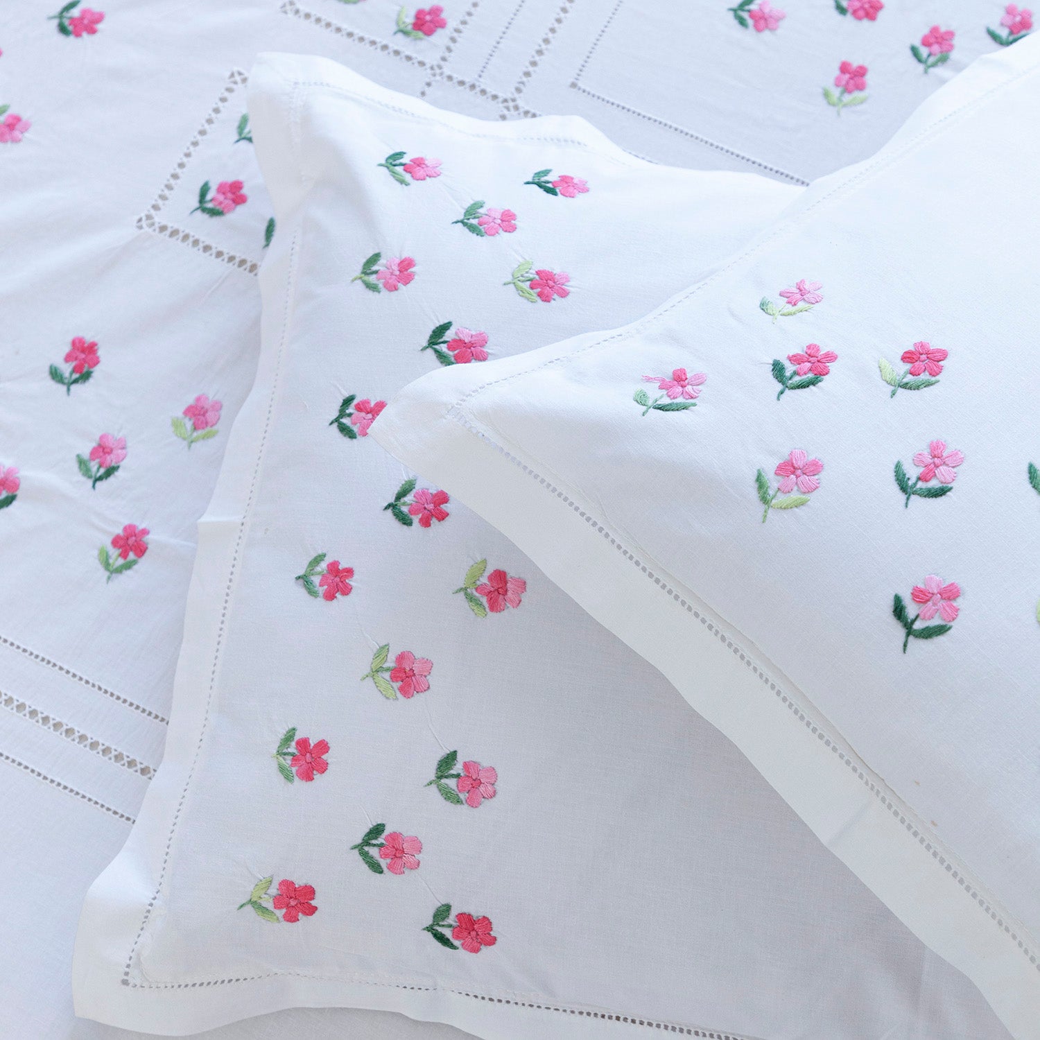 Hand Embroidered Bed Linen - 90x108 SINGLE PC