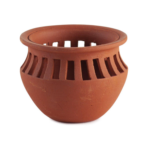 Festive Matka Terracotta Diya Set of 2 – Jali Cuts - Eyaas