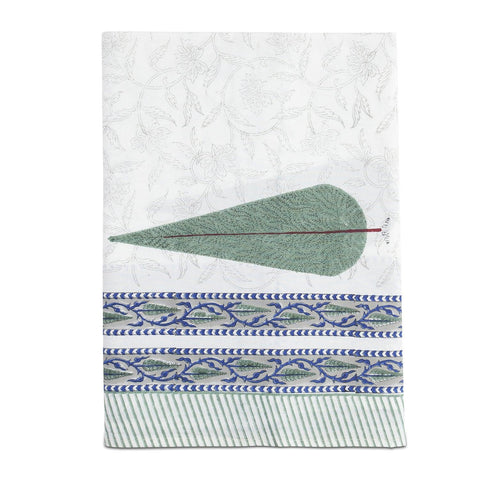 Cypress Block Print Cotton Table Cover - 60x90 Inches - Eyaas