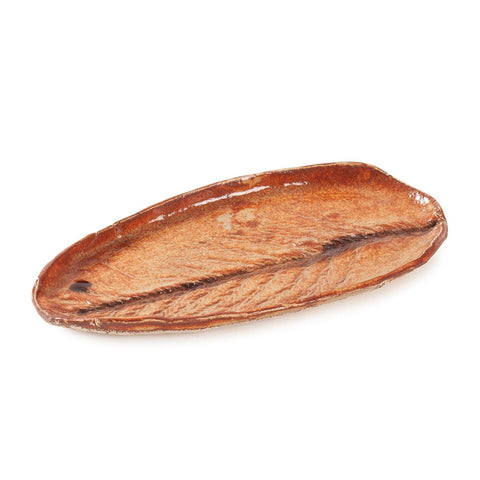 Stoneware Clay Platter 6x3.5 Inches, Rust - Eyaas