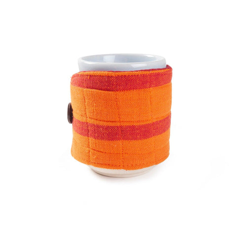 Ajrakh Mug Warmer, Set of 3, 8x3 Inches - Eyaas